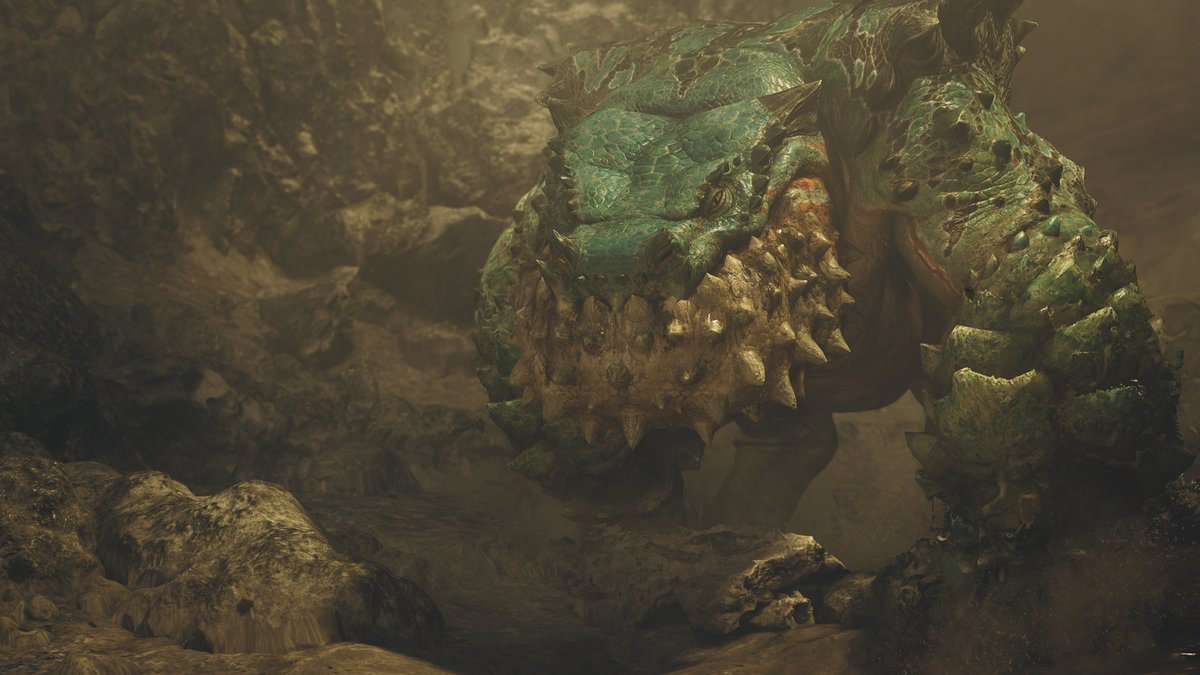 monsterhunter's tweet photo. Shoutout to Chatacabra for y̵o̵u̵r̵ ̵e̵n̵d̵l̵e̵s̵s̵ ̵s̵u̵f̵f̵e̵r̵i̵n̵g̵ welcoming everyone to the Forbidden Lands! #MHWilds https://t.co/tq33eoqCJQ