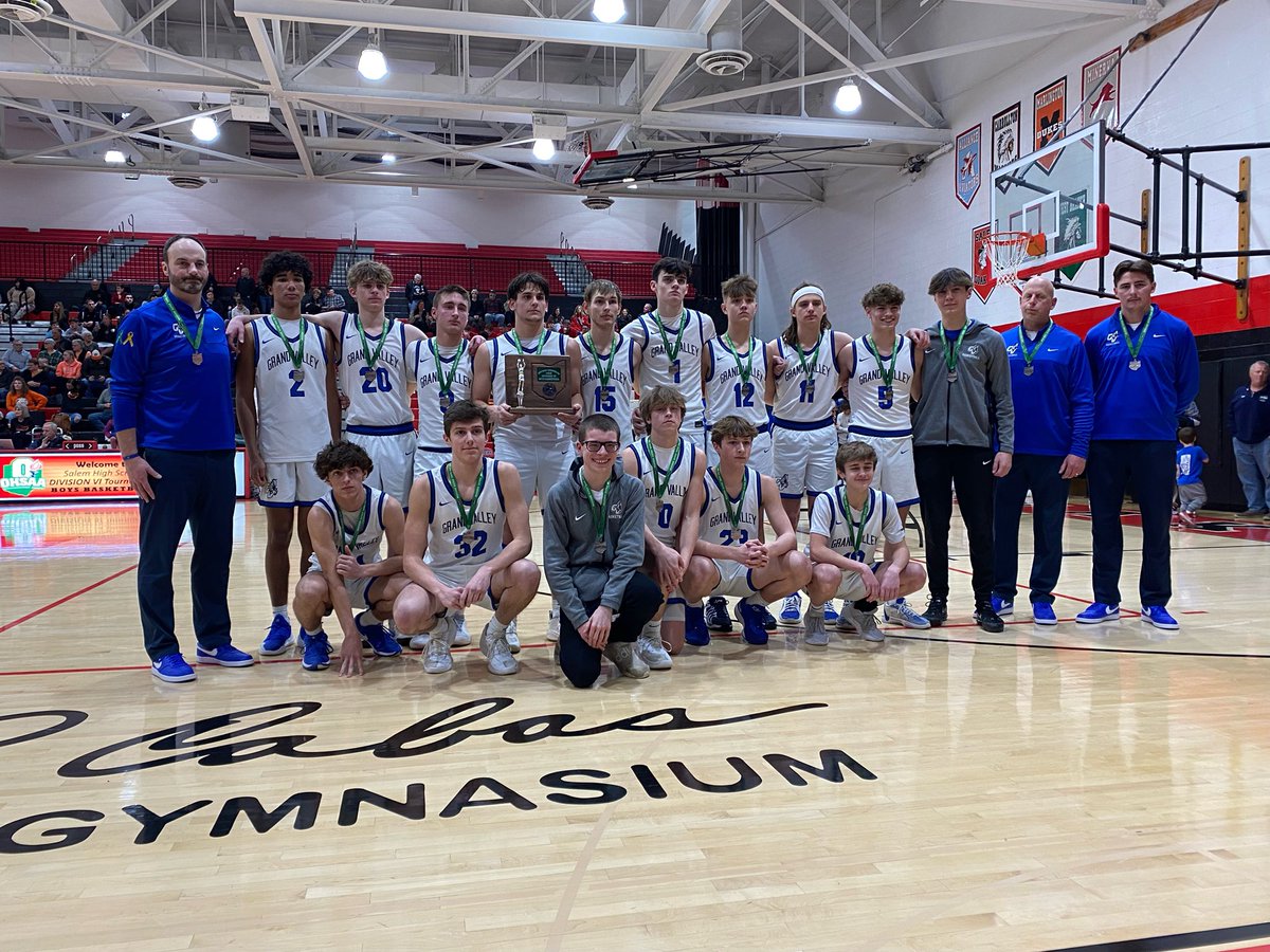 GRAND VALLEY    54
DALTON       61

GV ends the season 21-4 overall and District Runner Up.  Braden Hart leads with 25 followed by Carter Turk with 17.