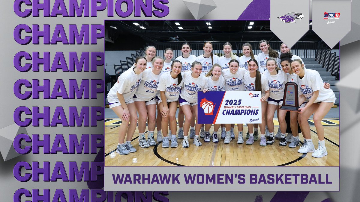 CHAMPS! 2025 WIAC Tournament Champions and automatic bid into the NCAA Tournament secured! Tune into the NCAA Selection Show at 1:30 PM Monday to see what's next for the Warhawks
📸Steve Frommell