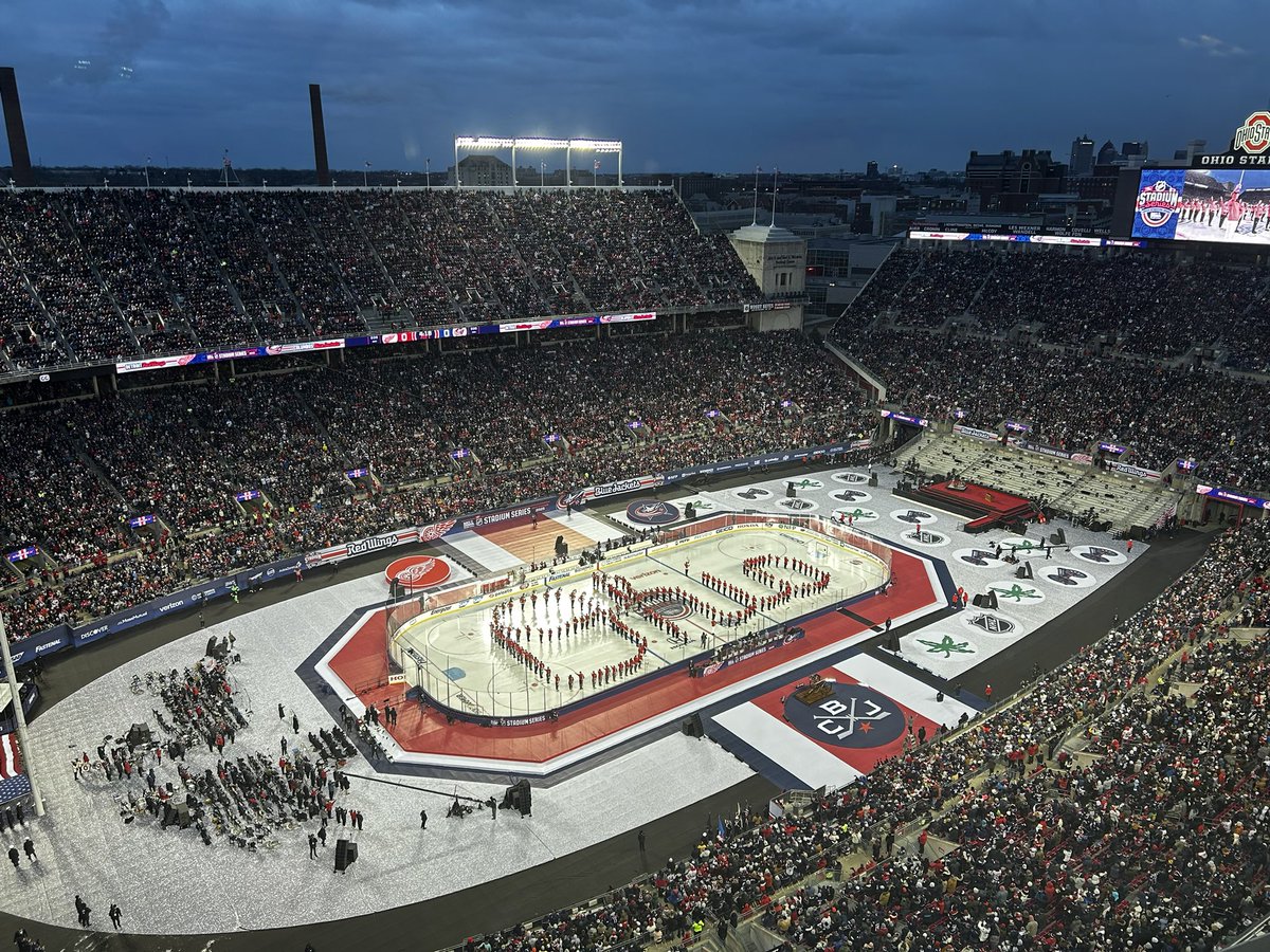 Script Ohio makes an appearance!  #cbj  #lgrw #StadiumSeries
