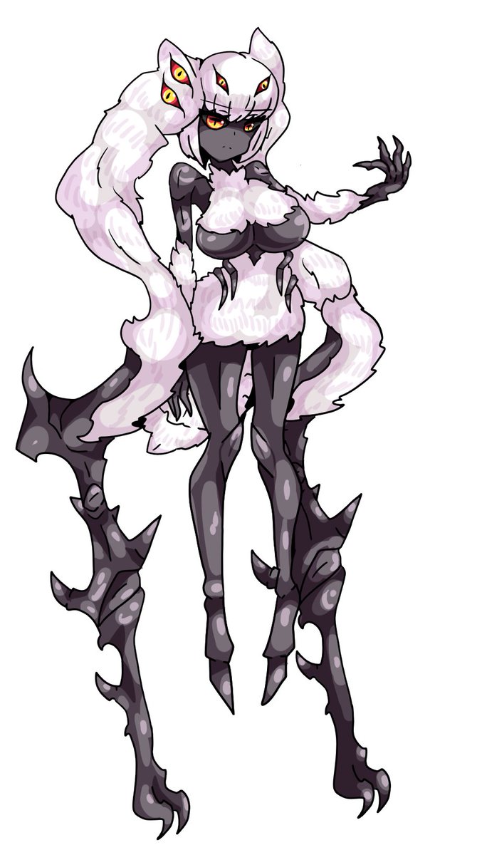 #魔物娘図鑑 #魔物娘図鑑二次 #monstergirlencyclopedia 
ナイトクロウラー。正体不明だったのでモスマン亜種にした 
