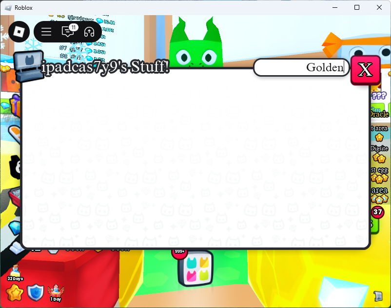 Can you please update the inventory/booth search for Cards to include the variant prefixes like pets?

Currently we get no hits on e.g., "Golden Huge Arcade Dog Card".

<a href="/BuildIntoGames/">BIG Games</a>
<a href="/CoderJoey/">Joe</a>
<a href="/Coylist/">Josh</a>