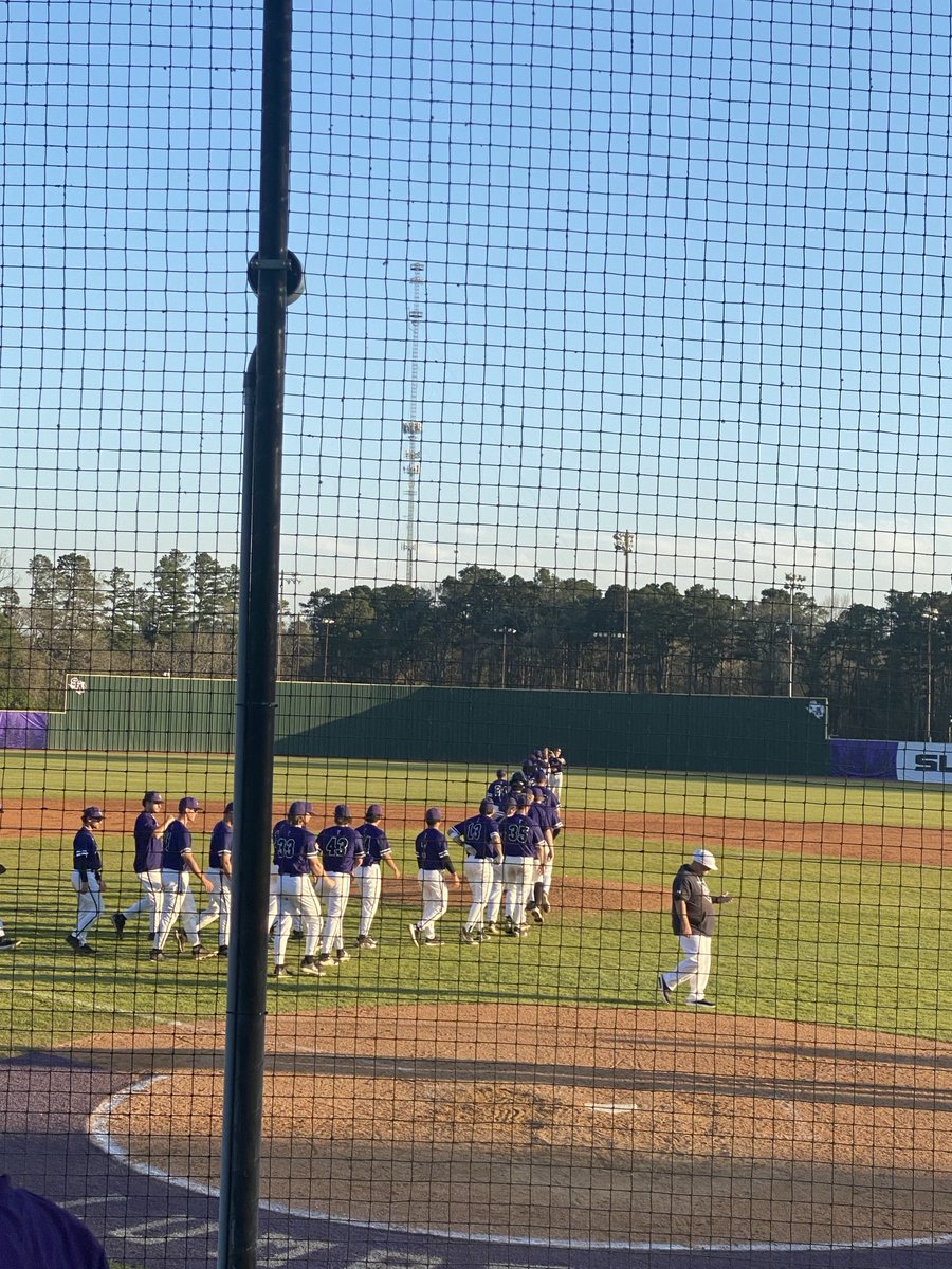 Handshakes and high fives for ⁦<a href="/SFA_Baseball/">Lumberjack Baseball</a>⁩, 14-4 over New Orleans.