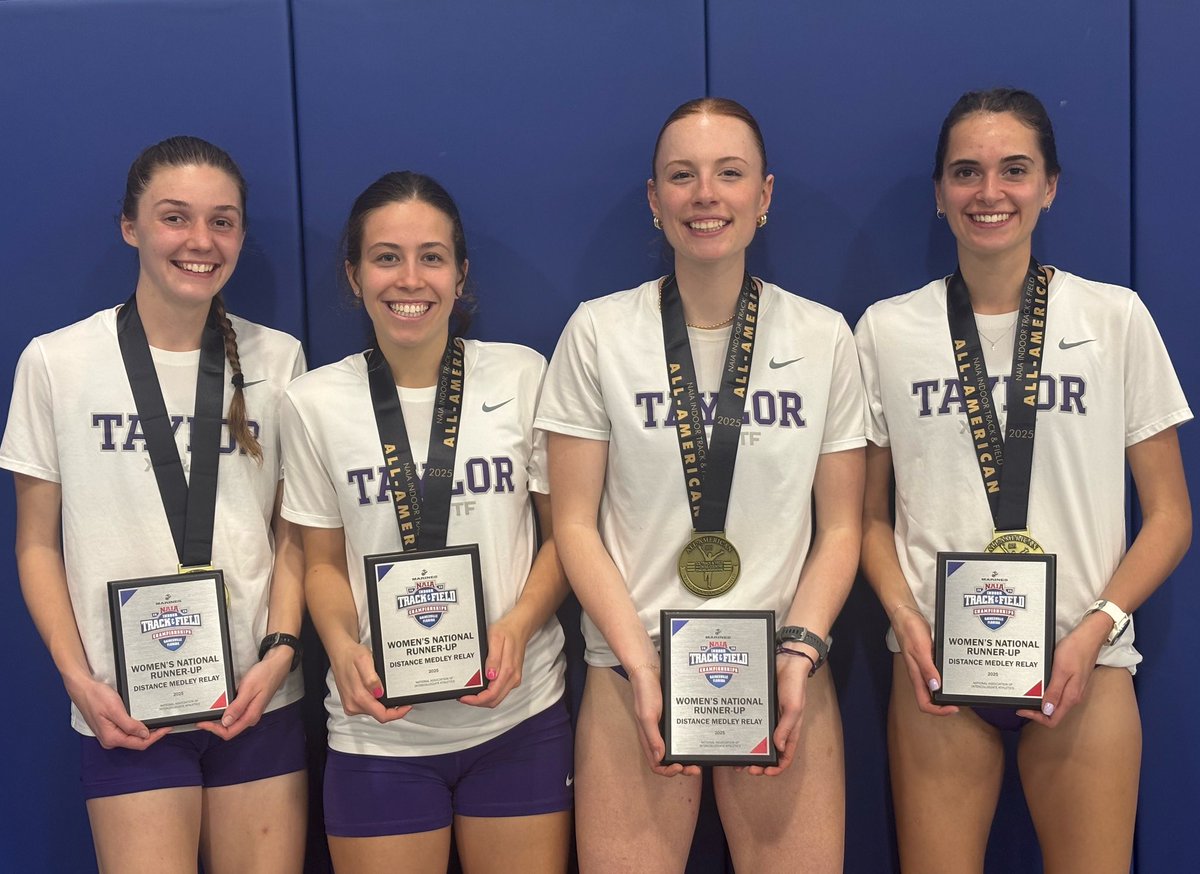 🥈 All Americans and School Record 🥈
Mays, Domene, Funk, VanderWall are your indoor runner ups in the women’s DMR with a new school record of 11:50.58! Earning All-American Honors!