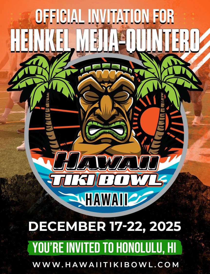 Heinkel Mejia (@heinkelmejia8) on Twitter photo Thank you <a href="/FillippSAU/">Vince Fillipp</a> for the invitation to play in Hawaii at the <a href="/HawaiiTikiBowl/">Hawaii Tiki Bowl</a> in December!!! <a href="/CoachDaniels06/">Coach Daniels</a> Thank you <a href="/FillippSAU/">Vince Fillipp</a> for the invitation to play in Hawaii at the <a href="/HawaiiTikiBowl/">Hawaii Tiki Bowl</a> in December!!! <a href="/CoachDaniels06/">Coach Daniels</a>