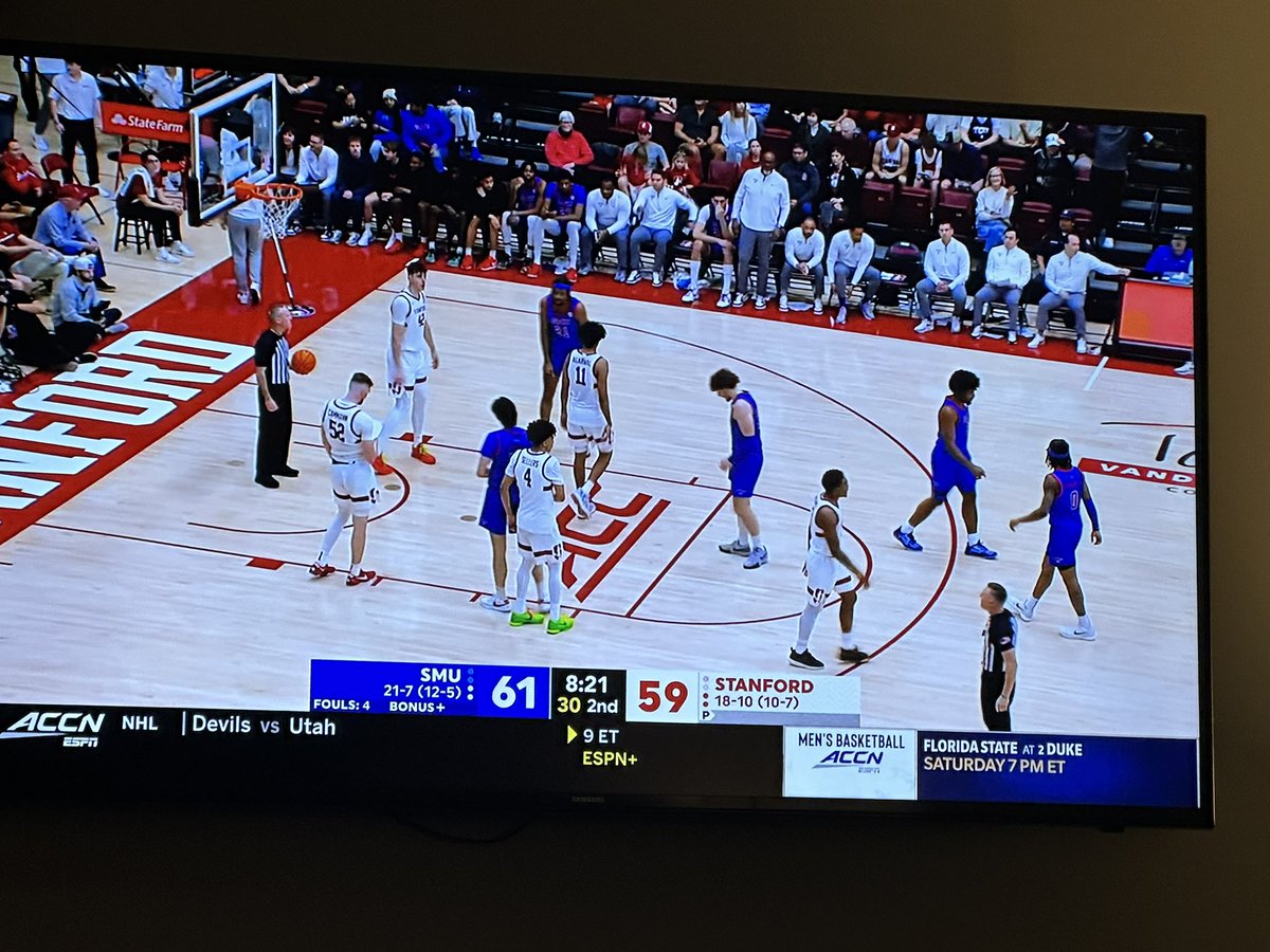 CoachMalcom's tweet photo. Watching this great @theACC game between traditional ACC teams Stanford and SMU! 🤦🏽‍♂️ https://t.co/fjoQJmRXIM