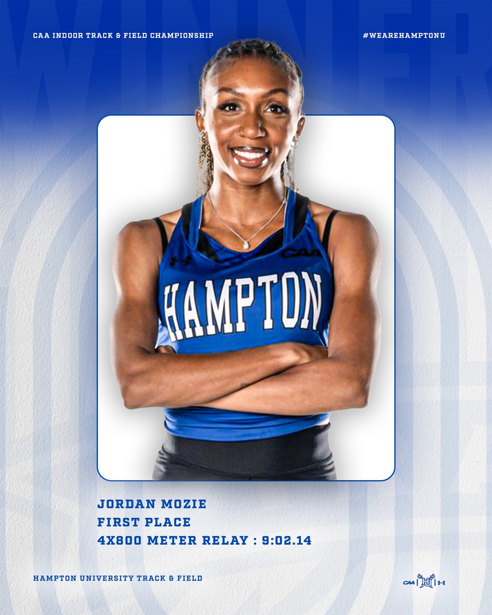 Mekayla Wilson, Kayla Spencer, Kylee King, and Jordan Mozie secure 1st place in the 4x800 Meter Relay with a time of 9:02.14 at the CAA Championship!

#WeAreHamptonU