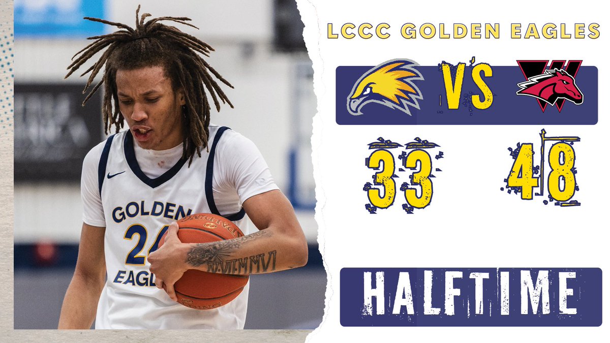 LCCCsports's tweet photo. At the half @LCCCBasketball is looking for an offensive push against the Mustangs.

#BeGolden https://t.co/YcrCKoavlH