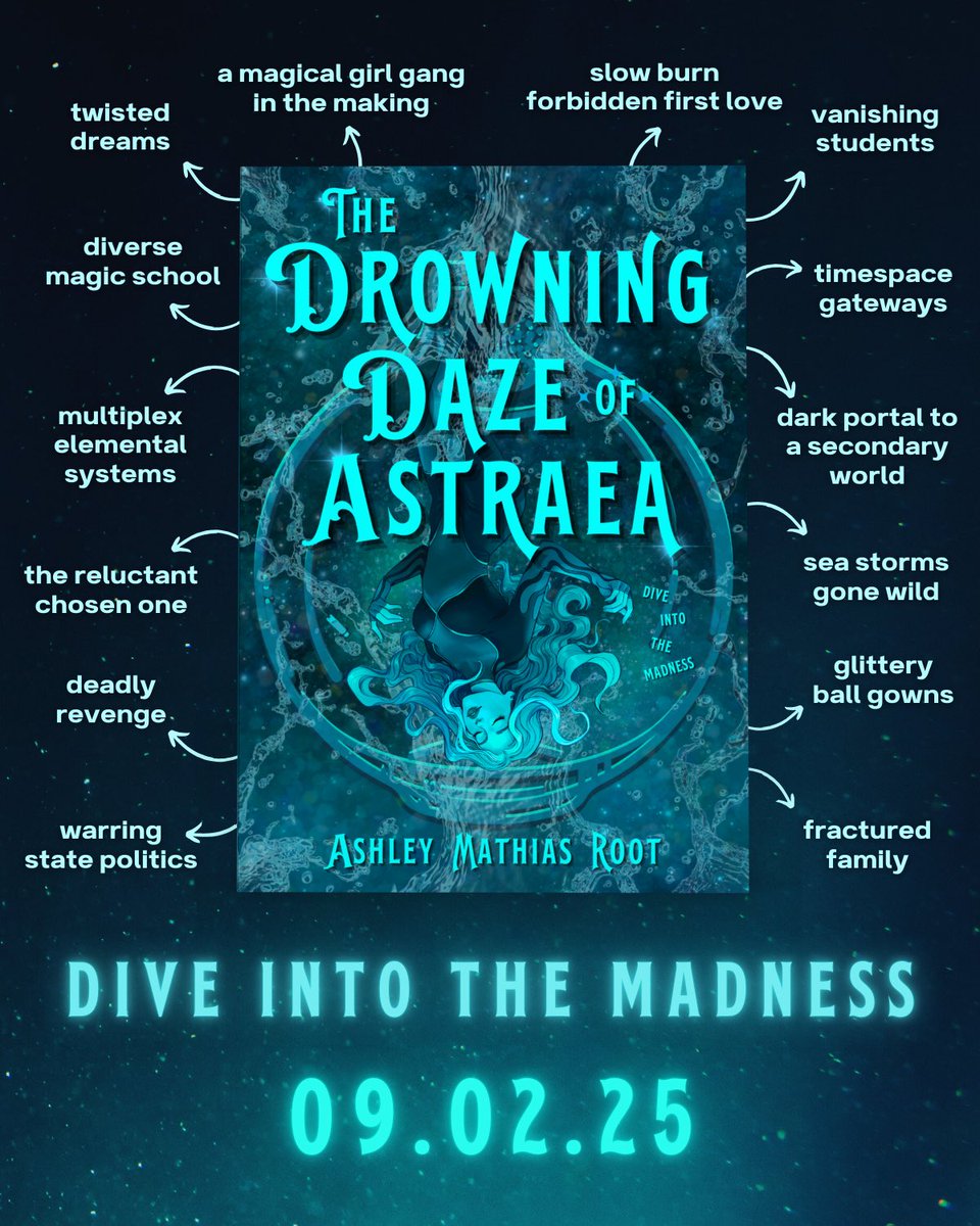 amrootwrites's tweet image. ✨ COVER REVEAL ✨ for my debut book, THE DROWNING DAZE OF ASTRAEA, releasing 09.02.25!!! 🩵

Like + share this post to be entered in a drawing for a free digital Advanced Reader Copy of my YA Fantasy!! 💙

And please add TDDoA on Goodreads! 🖤

@PublishConquest #writingcommunity