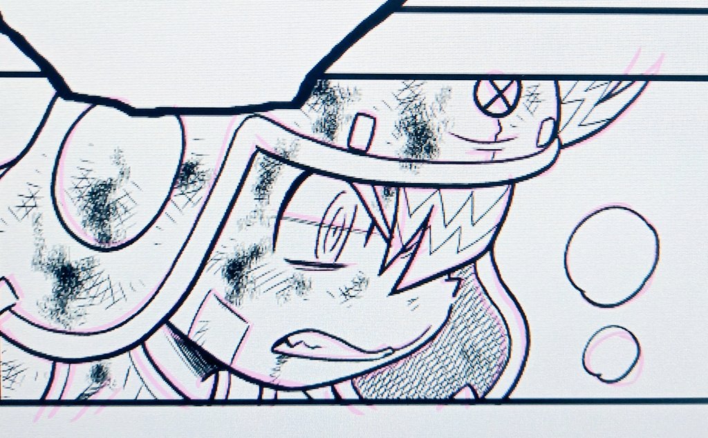 今日も人物のペン入れ作業。いい顔描けた。やりまっせー!

#コロッケBLACKLABEL 