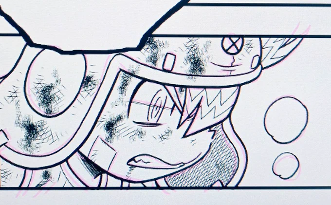 今日も人物のペン入れ作業。いい顔描けた。やりまっせー!

#コロッケBLACKLABEL 