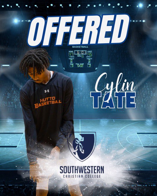 Cylin Tate (@tate_cylin) on Twitter photo After a great workout/visit
I am blessed to receive my first offer from southwestern Christian college <a href="/THPElite/">Texas Hardwood Prospects Elite</a> <a href="/THPelite_/">Texas Hardwood Prospects Elite ( THP )</a> <a href="/HuttoHippoHoops/">HuttoHippoHoops</a> After a great workout/visit
I am blessed to receive my first offer from southwestern Christian college <a href="/THPElite/">Texas Hardwood Prospects Elite</a> <a href="/THPelite_/">Texas Hardwood Prospects Elite ( THP )</a> <a href="/HuttoHippoHoops/">HuttoHippoHoops</a>