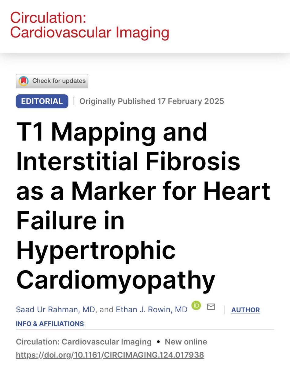 Saad Ur Rahman (@saadurrahman55) on Twitter photo “Excited to share our latest editorial published in <a href="/CircAHA/">Circulation</a> - Our study highlights T1 mapping as a novel marker for heart failure progression in hypertrophic cardiomyopathy (HCM).
<a href="/EthanRowin/">Ethan Rowin</a> <a href="/JAHA_AHA/">JAHA</a> <a href="/AHAScience/">AHA Science</a> “Excited to share our latest editorial published in <a href="/CircAHA/">Circulation</a> - Our study highlights T1 mapping as a novel marker for heart failure progression in hypertrophic cardiomyopathy (HCM).
<a href="/EthanRowin/">Ethan Rowin</a> <a href="/JAHA_AHA/">JAHA</a> <a href="/AHAScience/">AHA Science</a>