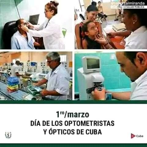 YunielkysR's tweet photo. Muchas felicidades para los  optometristas  y ópticos de #Cuba en su día, en especial los del #LatirAvileño #CiegoEn26.
@JHGcasanova 
@NexyVelizNaranj 
@DisleyAcosta1 
@yamila_padron 
@ivanc73. https://t.co/5pikPhBRvA