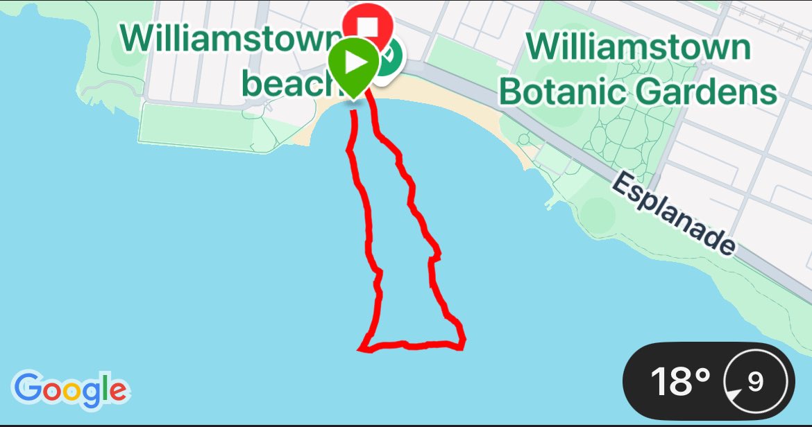 jess_marnich's tweet photo. 1.2km - Done. Happy. 

Conditions - SW ~7km/h; choppy 
Water temp - 18°C
Water clarity  - cloudy 

Best bit - my sighting, very happy, swam 1, 212m (by my watch), very little wasted effort in choppy water. Lines ok. Finishing 😊 

#WOWChallenge
#MelbsWest
#OceanSwimming https://t.co/BeftMW624o