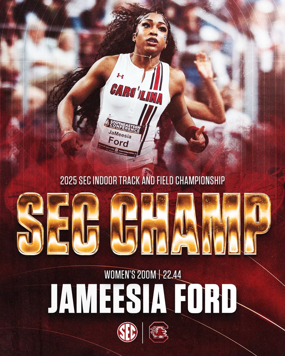 REPEAT!! <a href="/jameesiaford/">JaMeesia Ford</a> is your 🔙2🔙 SEC Indoor 200m Champion!!