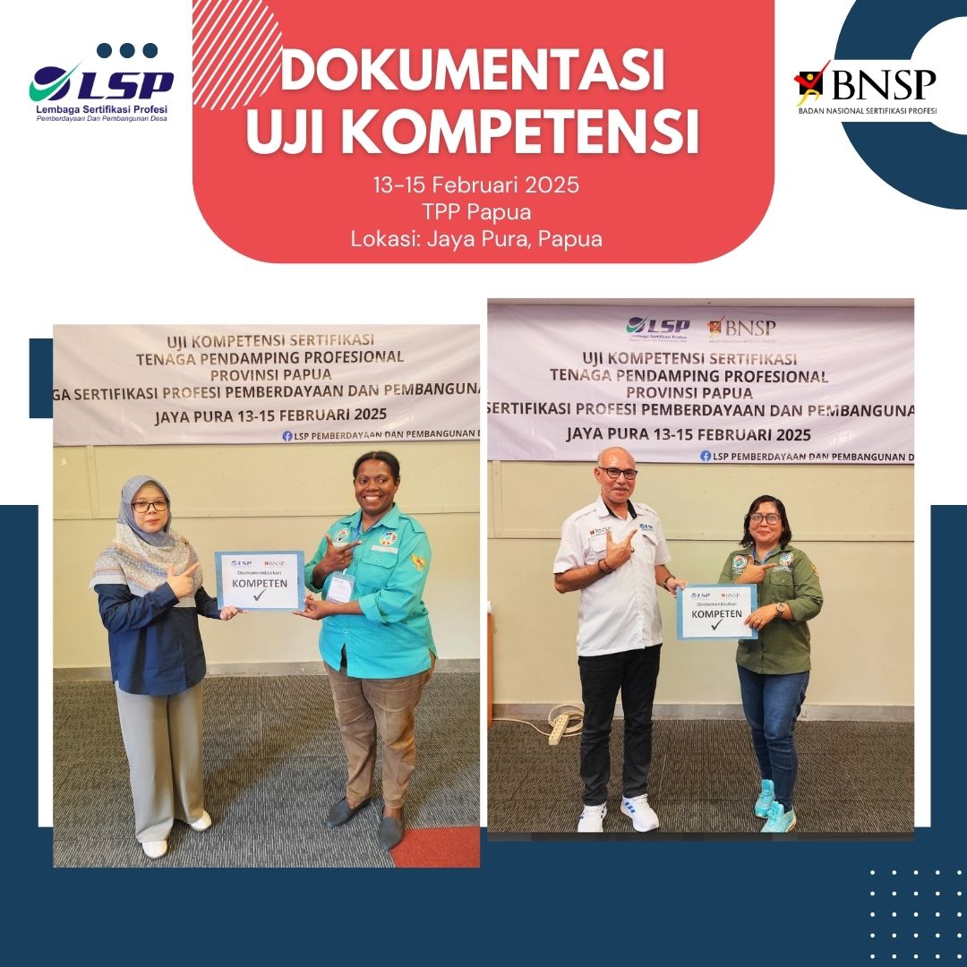 LSPP2D's tweet image. Dokumentasi dari para peserta TPP Prov. Papua dengan semangat kompeten telah berjalan dengan harmoni dan lancar. Bertempat di TUK Jaya Pura, Papua.

Salam &quot;Kompeten&quot;. ✅✅

Asesor yang bertugas:
- Nur Kholis
- Ichsan Hadjar
- Nani Rahayu
- Yosef Dapa Bili