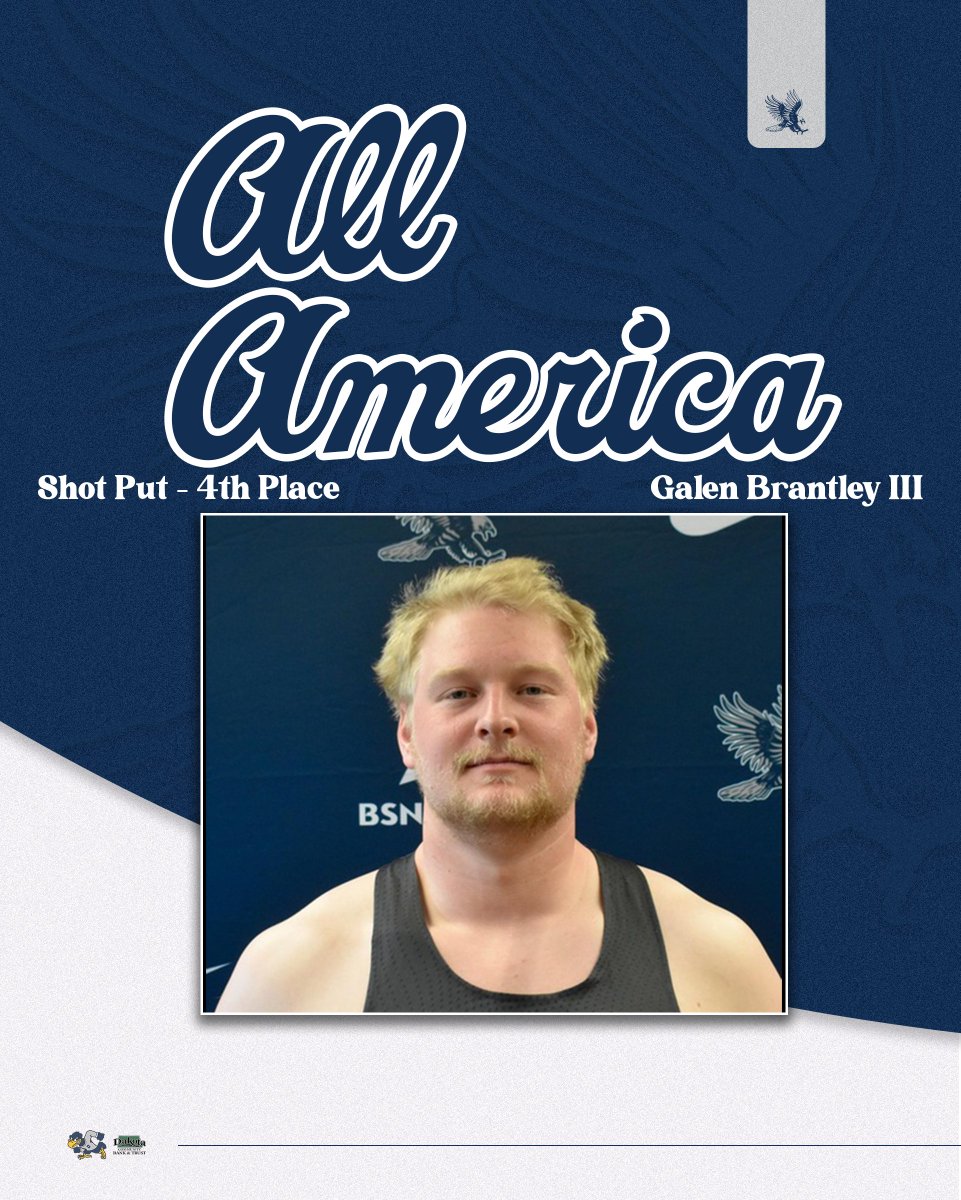 🏆| Galen Brantley III is an All-American! He takes 4th place in the Shot Put at the NAIA National Championships to earn All-America Honors.  

#HawksAreUp