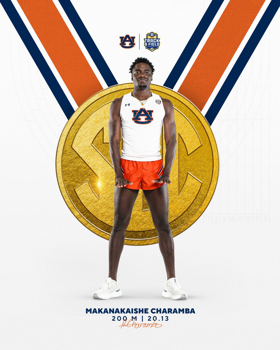 AuburnTFXC's tweet image. ARE YOU NOT ENTERTAINED 🥇🏆

Makanakaishe Charamba takes gold in the 200m with the world leading time this year, the meet record, facility record, and Auburn record 

⏱️20.13

#WarEagle