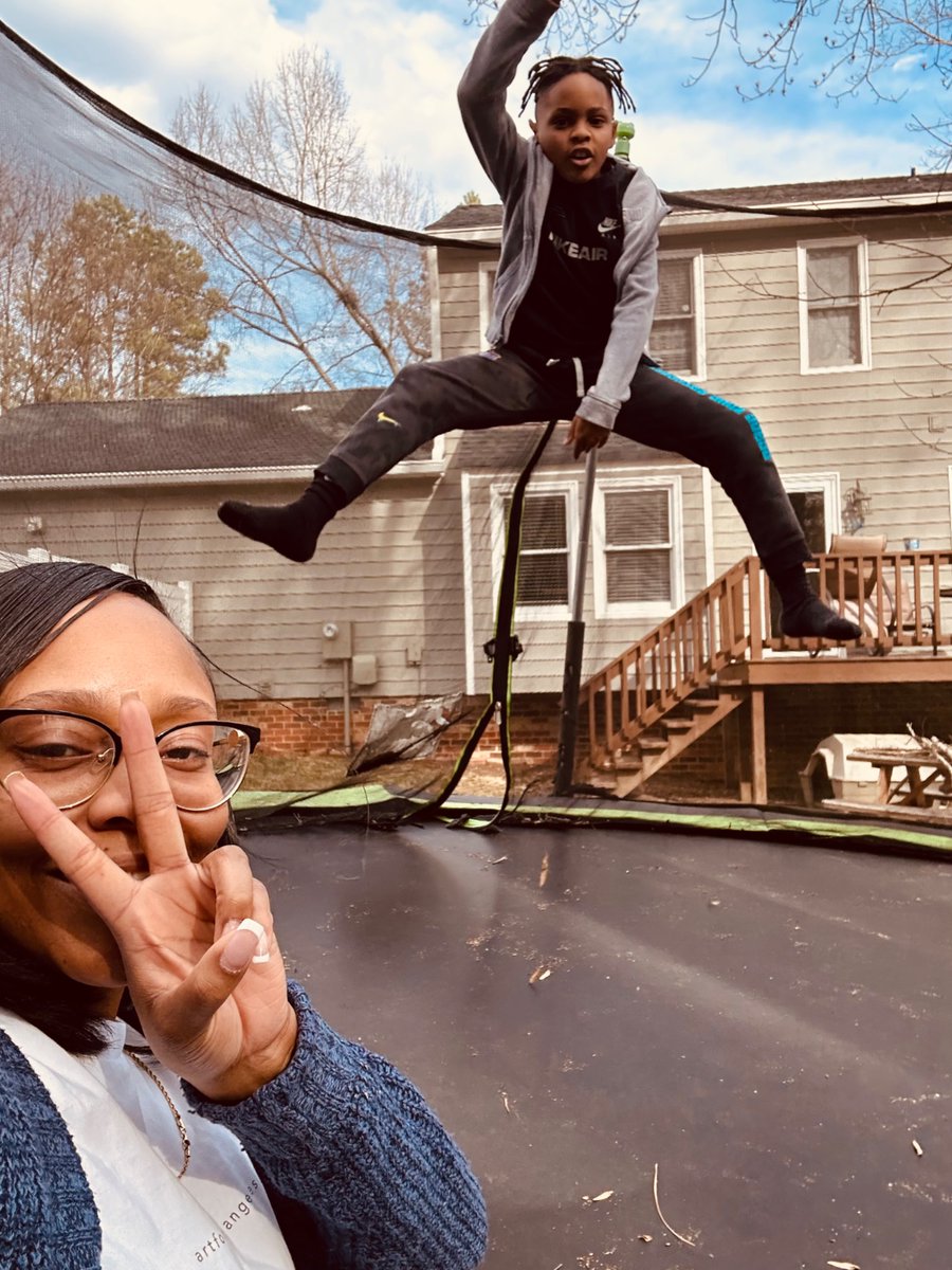 Hoping you all got a chance to enjoy the nice weather today! We spent the afternoon on the trampoline. ☀️