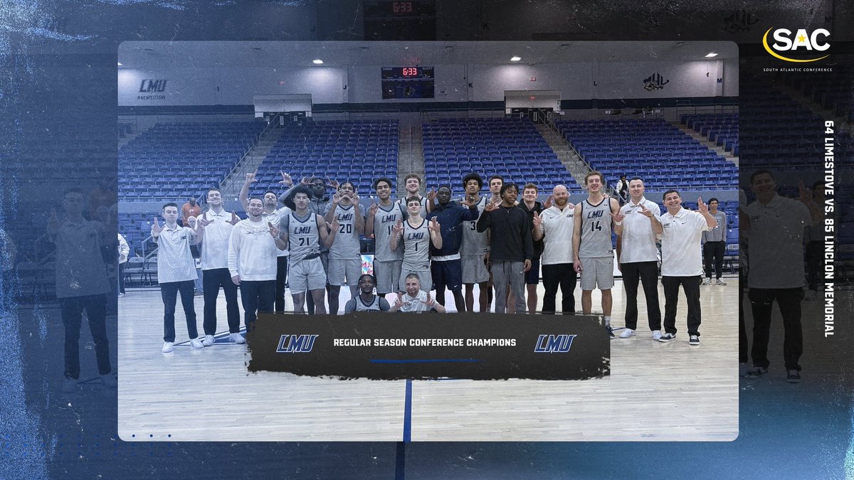 Lincoln Memorial Men’s Basketball (@lmumbb) on Twitter photo 6 Regular Season Conference Titles In A Row!
With today’s win. LMU has won 67 conference home games in a row!
We take on Wingate on Tuesday March 4th @ 12 PM in the 1st Round of the Conference Tournament as the Top Seed in Conference!
#KeepTheChip | #LMUMBB 6 Regular Season Conference Titles In A Row!
With today’s win. LMU has won 67 conference home games in a row!
We take on Wingate on Tuesday March 4th @ 12 PM in the 1st Round of the Conference Tournament as the Top Seed in Conference!
#KeepTheChip | #LMUMBB