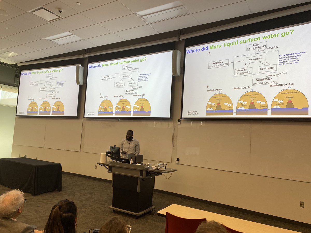 Yesterday at our Mirsky Day of Geoscience Lecture, <a href="/DrVasshe/">Island Prof 🏝🇯🇲</a> gave an insight into his “Water on Mars research”. It was very interesting and engaging to see how he’s combining geophysical and mathematical models to understand the hydrological behavior on Mars. <a href="/IUIndianapolis/">IU Indianapolis</a>