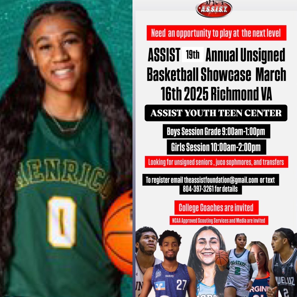 ASSIST2021 (@assist20212) on Twitter photo 5'10 CG Shayla Wyatt <a href="/Shayla_Wyatt15/">Shayla Wyatt c/o 2025 #0</a> <a href="/henrico_gbb/">Henrico Girls Basketball</a> will be participating in the Assist 19th Annual Bring Your -A game Unsigned Senior Showcase March 16th 2025 Richmond Va #wlcfoundation #assist #unsigned <a href="/CoachQVA/">CoachQ</a> <a href="/NorfolkKnights/">Coach_Frank</a> <a href="/coachkent02/">#alwaysinthegym</a> <a href="/MMBR_CoachGBell/">Major Movez Basketball Review #MMBR</a> <a href="/PGHVirginia/">Prep Girls Hoops Virginia</a> 5'10 CG Shayla Wyatt <a href="/Shayla_Wyatt15/">Shayla Wyatt c/o 2025 #0</a> <a href="/henrico_gbb/">Henrico Girls Basketball</a> will be participating in the Assist 19th Annual Bring Your -A game Unsigned Senior Showcase March 16th 2025 Richmond Va #wlcfoundation #assist #unsigned <a href="/CoachQVA/">CoachQ</a> <a href="/NorfolkKnights/">Coach_Frank</a> <a href="/coachkent02/">#alwaysinthegym</a> <a href="/MMBR_CoachGBell/">Major Movez Basketball Review #MMBR</a> <a href="/PGHVirginia/">Prep Girls Hoops Virginia</a>