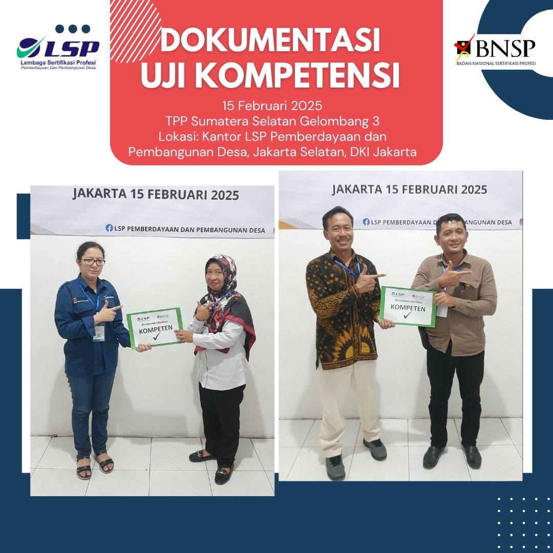 LSPP2D's tweet image. Dokumentasi dari para peserta TPP Prov. Sumatera Selatan Gelombang 3 dengan semangat kompeten telah berjalan dengan harmoni dan lancar. Bertempat di TUK Kantor LSP Pemberdayaan dan Pembangunan Desa, Jakarta Selatan, DKI Jakarta.

Salam &quot;Kompeten&quot;. ✅✅