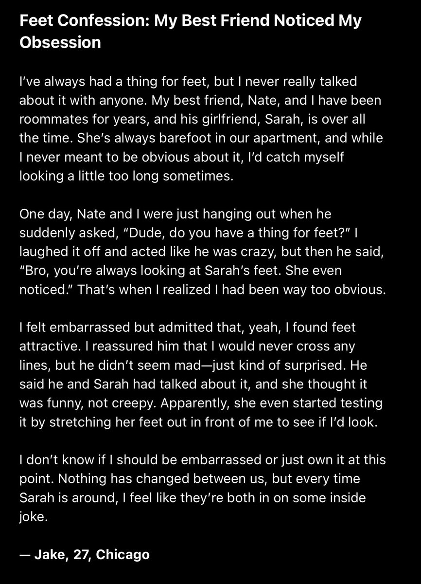 F33tConfessions's tweet photo. Feet Confession: My Best Friend Noticed My Obsession

https://t.co/6X5LDC9GVY

  #footfetish #onlyfans #fansly #feetconfession #feetworship #OnlyFansBabe #OnlyFansModel #FeetLovers #CurvyAndConfident #WomenEmpowerment #BodyPositive #FootFetishNation #CurvyQueen https://t.co/Okff0gZulj