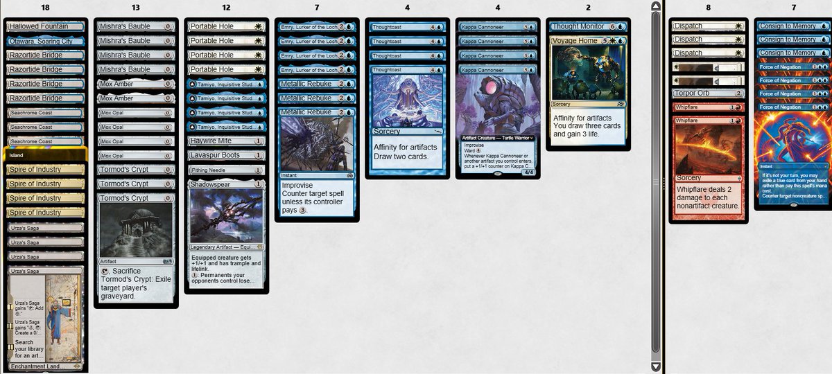 Arcbound_Papi's tweet image. 7-2 and Top 16 in the Modern showcase challenge with cool artifact cards.  @fireshoes