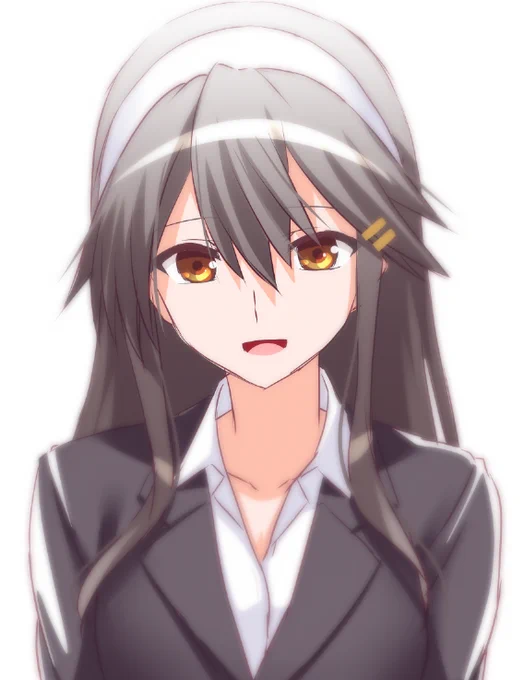 お話の展開的に榛名にはスーツを着てもらうことになりました☆秘書艦榛名、出張に同行します^^ 