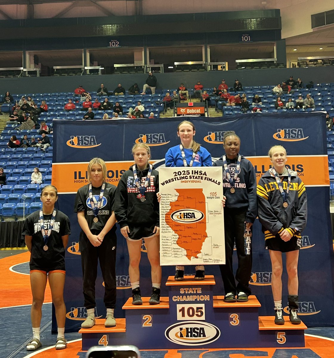 Alex Gregorio Perez finishes 6th at state for girls wrestling!