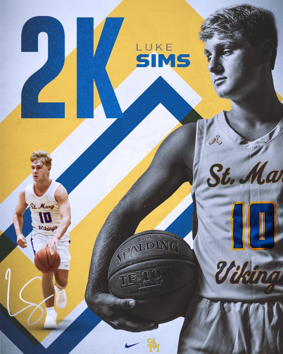 Congratulations to Senior Luke Sims on joining the exclusive 2,000 Point Club today! He is one of 4 players to ever reach that milestone at STM!
