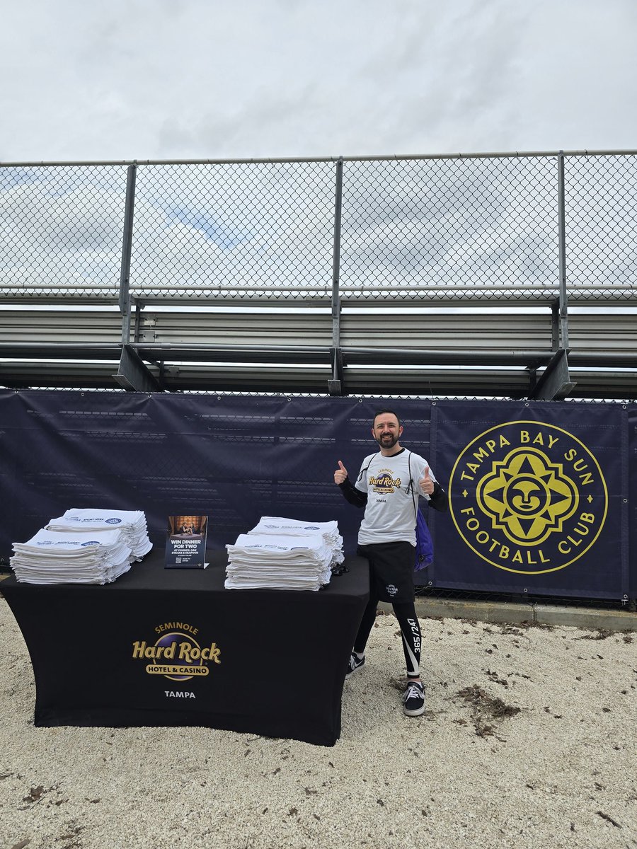<a href="/SHRTampa/">Seminole Hard Rock Tampa</a> <a href="/SHRTAmbassadors/">Hard Rock Tampa Ambassadors</a> <a href="/TampaBaySunFC/">Tampa Bay Sun FC</a> #goals Giving away  free rally towels tonight and you have the opportunity to #score a Dinner For Two at #CouncilOakSteakhouse