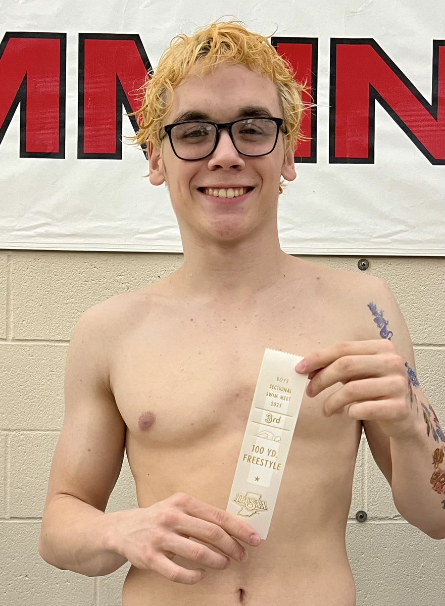 100 yard freestyle:

James Watson finishes in 3rd place with a time of 49.13. 

Awesome swim, James!!