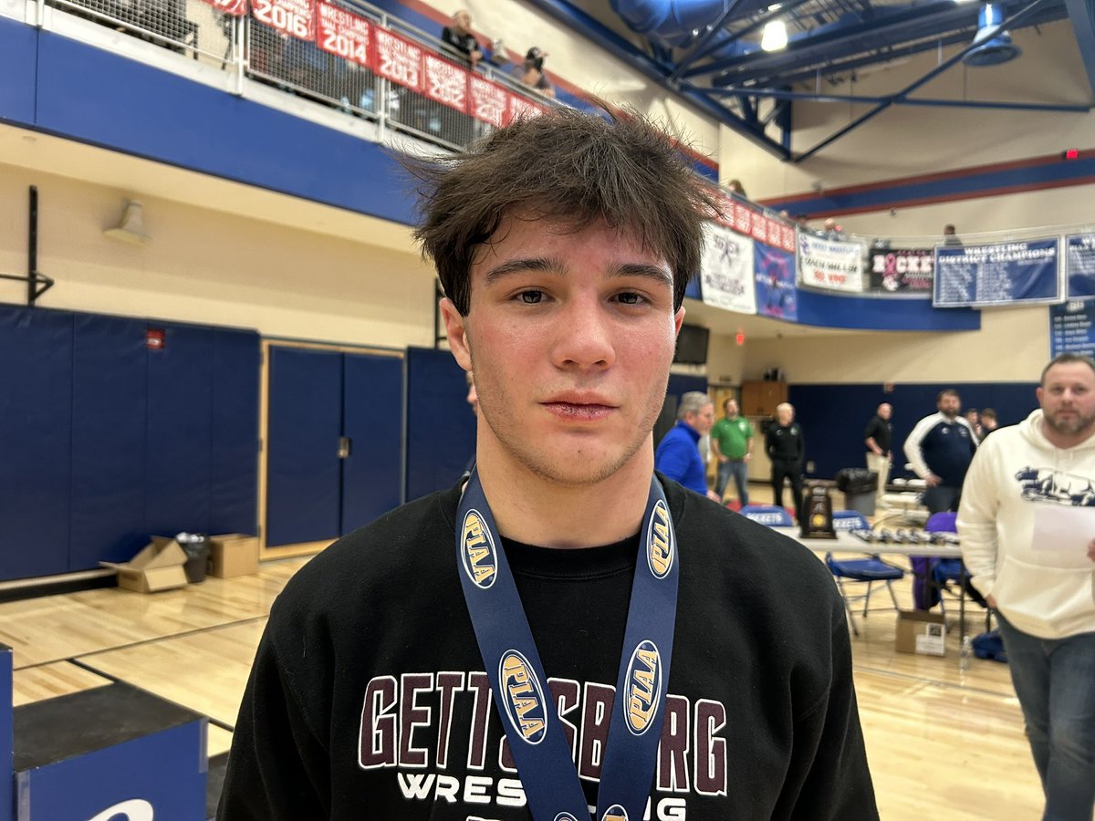 Our 2024-2025 District 3 Class 3A 139-pound Wrestling Champion: Myles Grossman of Gettysburg!

Grossman is a twotime champion (121 last year) and Gettysburg’s 16th district wrestling champ