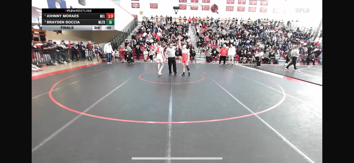 Shout out to “The Champ” Johnny Moraes for winning the d2 state tourney!  We definitely worked in wellness class this year for the win!