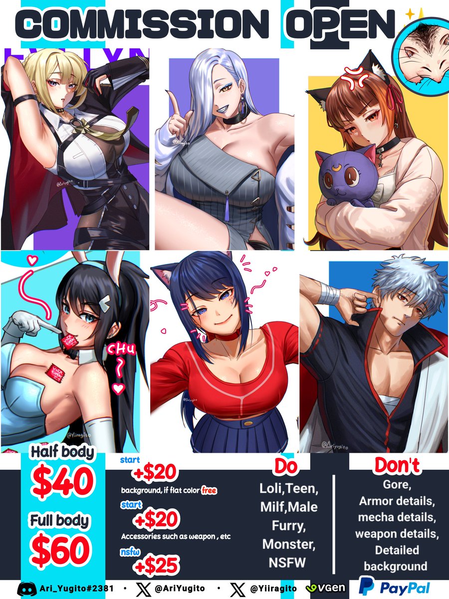 [Retweet/Repost are very appreciated] 
   
Hello! im open commission, 
 If you interested just DM   
Thank you!!  

#commissionsopen #commissions #Artcommission #opencommission #ArtistOnTwitter #anime #animegirl #VGenComms