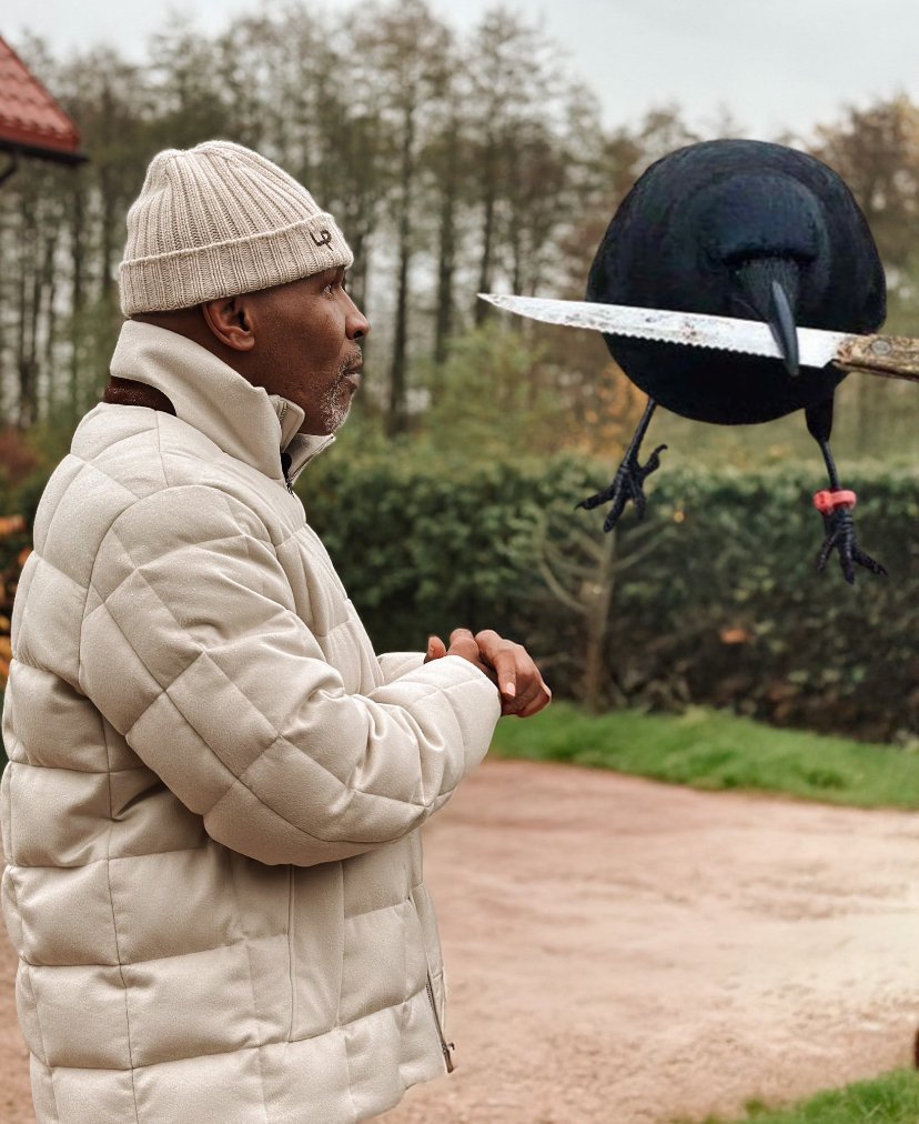 melooheart's tweet photo. @MikeTyson crow with knife https://t.co/sGGJx7g5gl