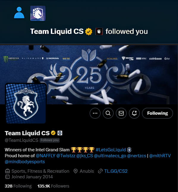stiingfps's tweet photo. Não tenho palavras para descrever tal sentimento! 💙
#LetsGoLiquid https://t.co/3mQpICiCWA