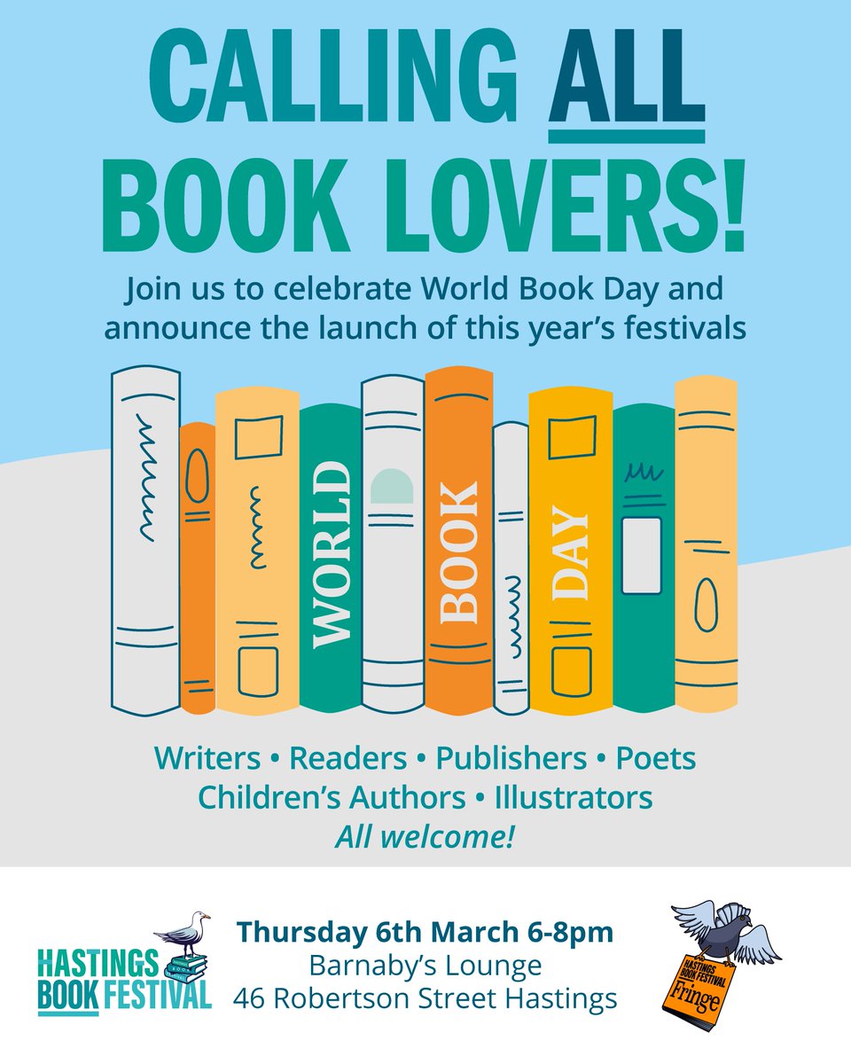 TimBarlowWrites's tweet photo. Hastings and thereabouts friends - please join me on 6th March at this launch event for the 2025 Hastings Book Festival and Fringe. It's going to be an exciting year! https://t.co/3dXqyY6Y5y