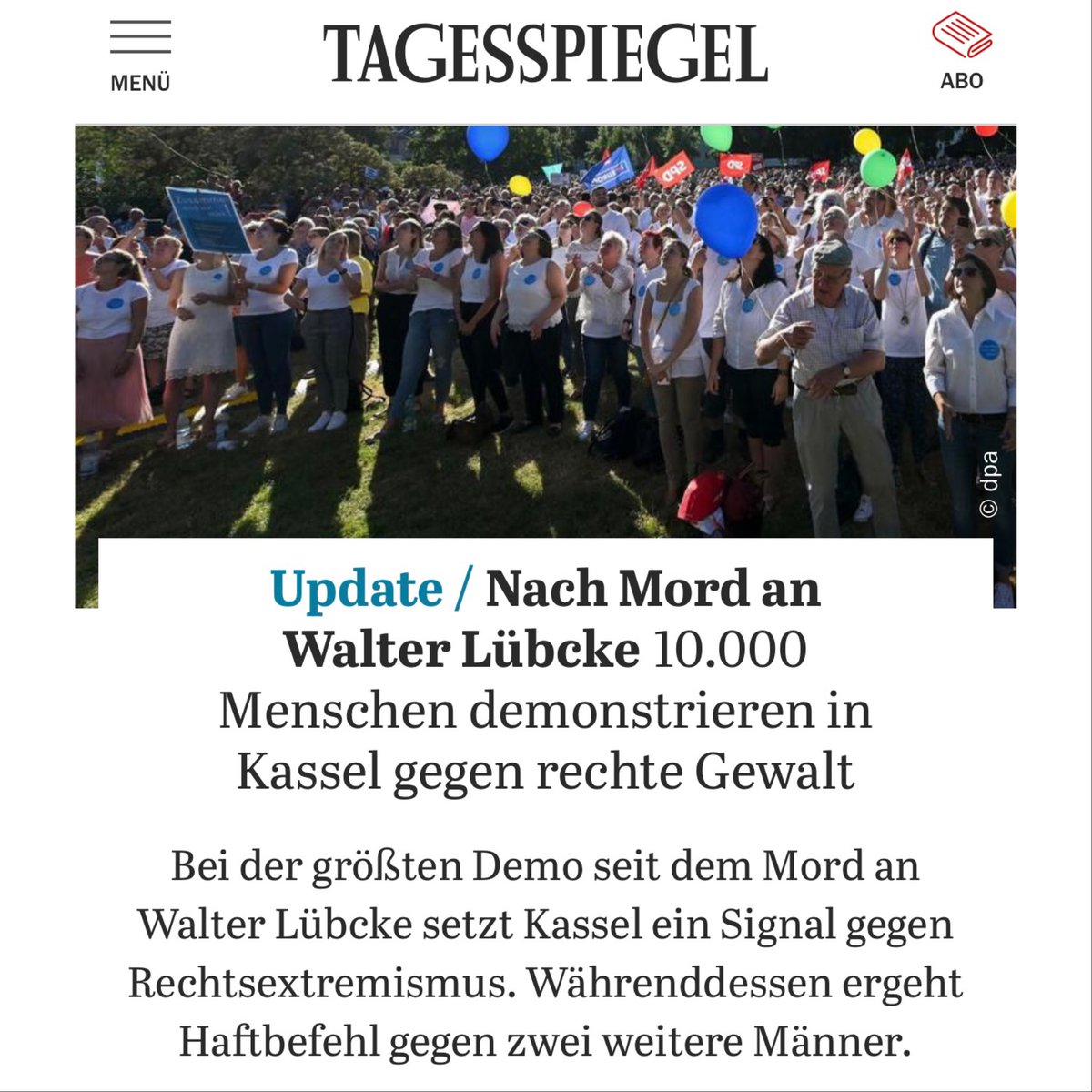 Torsten Dittkuhn 🦘 (@tdittkuhn) on Twitter photo Wo die Menschen waren, als Walter Lübcke ermordet wurde <a href="/_FriedrichMerz/">Friedrich Merz</a>?
Die Antwort: Diejenigen, die Du Spinner nennst, haben gegen rechte Gewalt demonstriert! Wie peinlich #Trumpismus sein kann, zeigt diese Aussage, bei der die gesamte unwissende Riege der Union applaudiert! Wo die Menschen waren, als Walter Lübcke ermordet wurde <a href="/_FriedrichMerz/">Friedrich Merz</a>?
Die Antwort: Diejenigen, die Du Spinner nennst, haben gegen rechte Gewalt demonstriert! Wie peinlich #Trumpismus sein kann, zeigt diese Aussage, bei der die gesamte unwissende Riege der Union applaudiert!