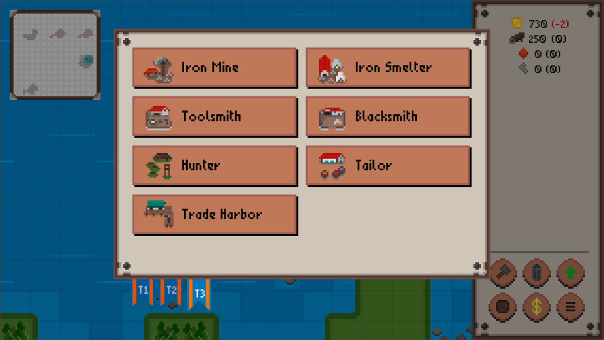 CthulhuLil's tweet photo. First Tier 3 buildings are here! Mine, smelt, and process iron, or craft luxury clothes to boost your city.
#IndieDev #CityBuilder #GameDev #DistantShores https://t.co/9TQDQsQ9gj
