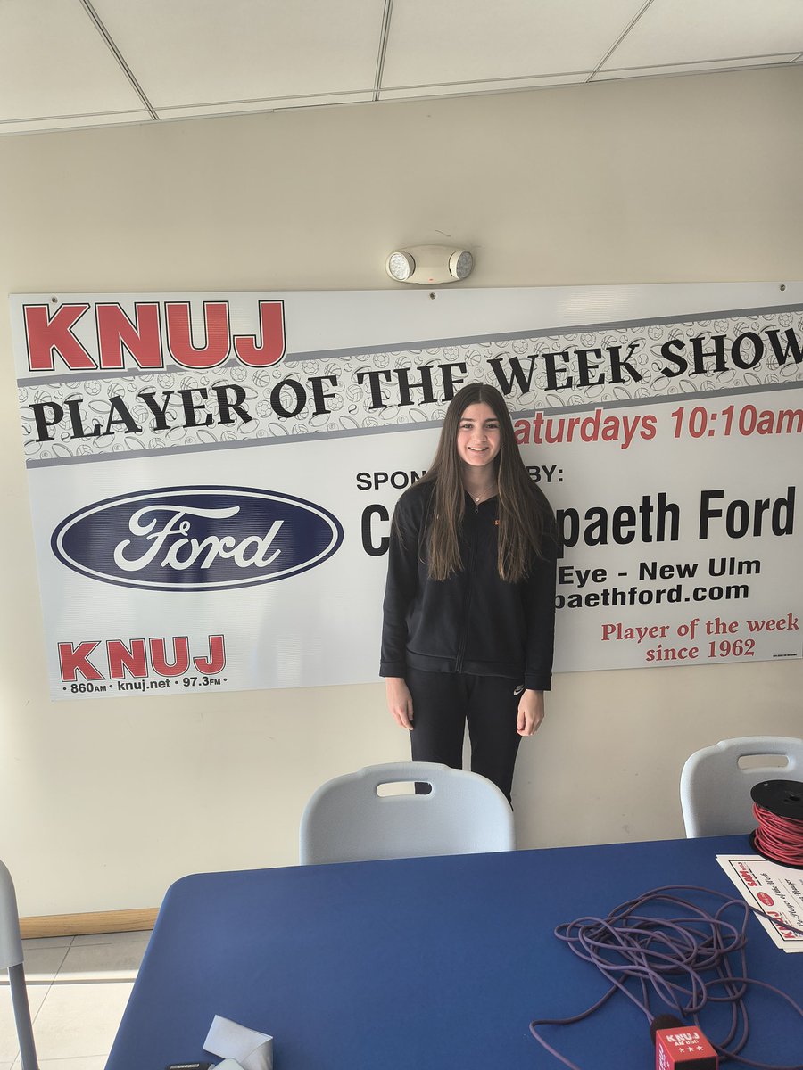 Congratulations Paige on player of the week!!!!