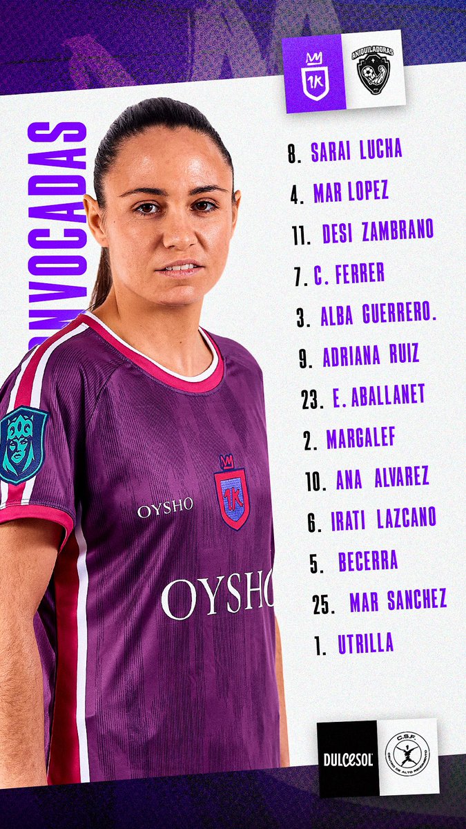 🟣⚪ Nuestras 𝑪𝑶𝑵𝑽𝑶𝑪𝑨𝑫𝑨𝑺 para la primera jornada! 

#QueensLeagueJ1 #Vamos1K 🌪️