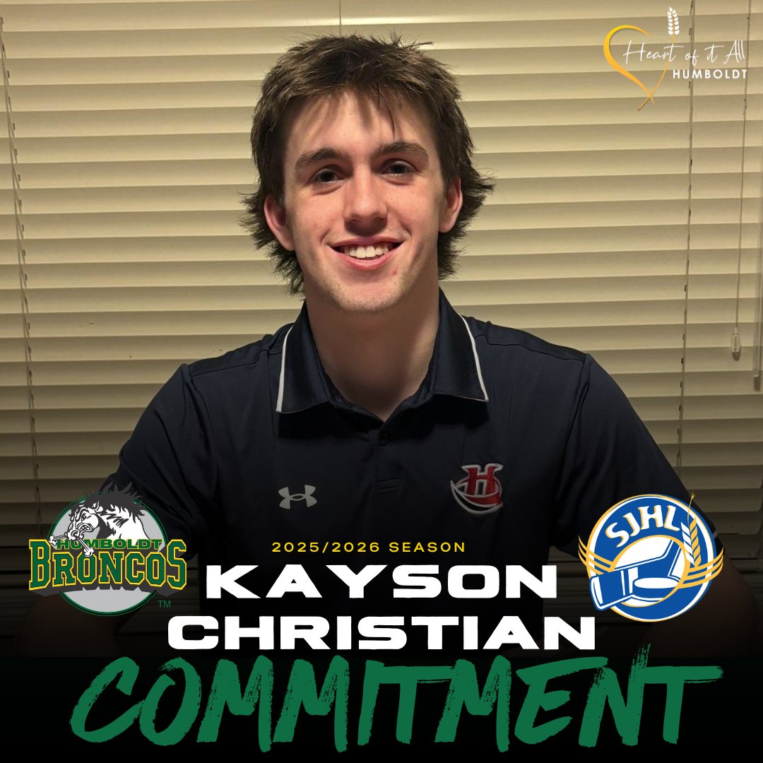 HumboldtBroncos's tweet photo. #TeamTransaction sponsored by City of Humboldt - Municipal Government
The Humboldt Broncos are proud to announce the commitment of 2007-born forward Kayson Christian for the 2025-26 season.
The Humboldt Broncos and the City of Humboldt would like to welcome Kayson and his family to the organization and community.
Read all about it here π
https://t.co/sI9QTLuwYp
