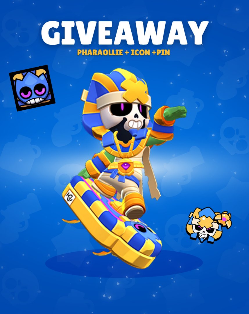 🚨GIVEAWAY: Pharaollie Skin!🚨

To enter :
✔︎ Follow <a href="/VitorAcee/">NAVI Acee</a> &amp; <a href="/Ryohei_915/">NAVI Ryohei🐬</a> 
✔︎ Like &amp; RT

Winners on March 11th

#PharaollieGiveaway #BrawlTalk #BrawlStars