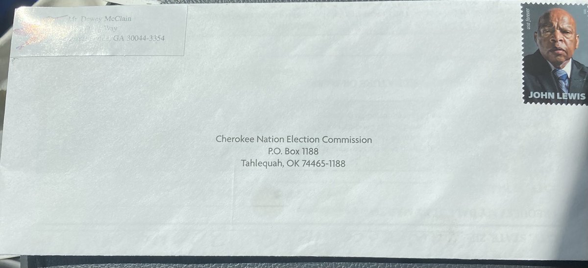 As a Citizen of the Cherokee Nation and living in Georgia the first home of the Cherokee’s I must vote absentee and today I am mailing in my request to the Cherokee Nation Election Commission for my ballot and hope that other Cherokee’s that do not live in Oklahoma do the same.