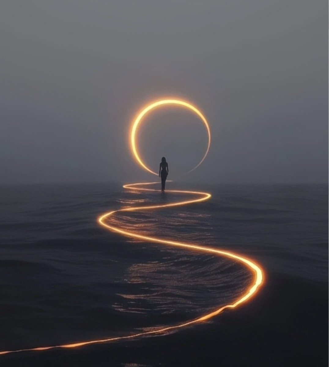 a7329461's tweet image. 💫In midnight’s hush, where shadows sleep,
a golden curve through darkness sweeps.
From shore to moon, her steps align,
drawn by fate’s unseen design.
No fear, no chains; just heart’s embrace,
love &amp;amp; dreams her guiding grace.💫

#GoldenPath #MoonlitFate #StepsThroughDarkness
🧡❤️