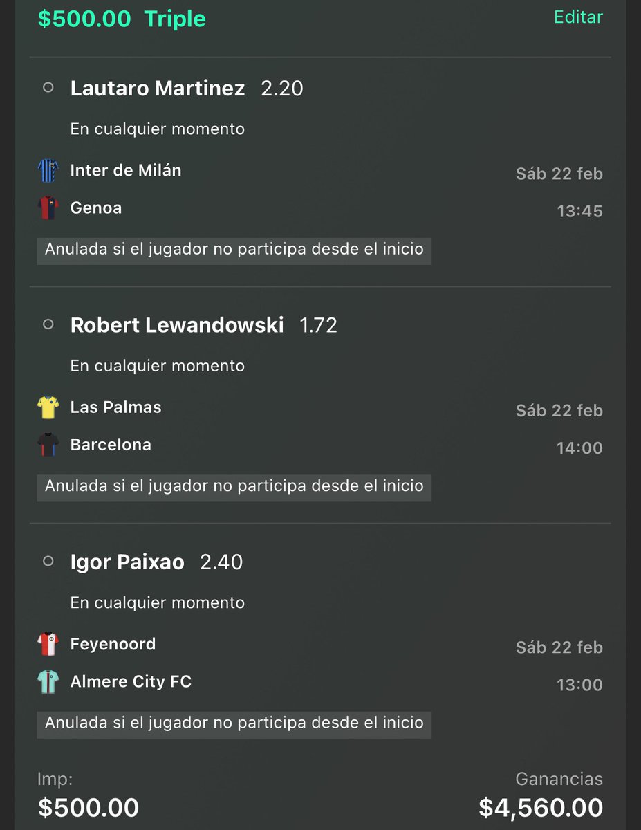 HassidoPicks's tweet image. Este es mi parlay 9 para los partidos de fútbol, me gusta muchísimo eh (ya sabéis la que hemos liado con la NBA)😉🫵🏻

Si la ganamos ✅ regalaré 50€/1.000 pesos a 5 personas que me sigan, den like❤️, comenten✍🏻 y hagan RT🔁
